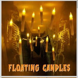 NWT 12PCS Floating Candles with Remote Control- Hanging for Party Halloween